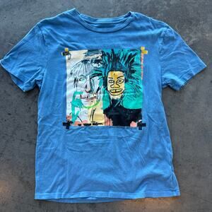 Vintage Y2k Jean-Michel Basquiat GAP Blue Graphic Tee Short Sleeve Small